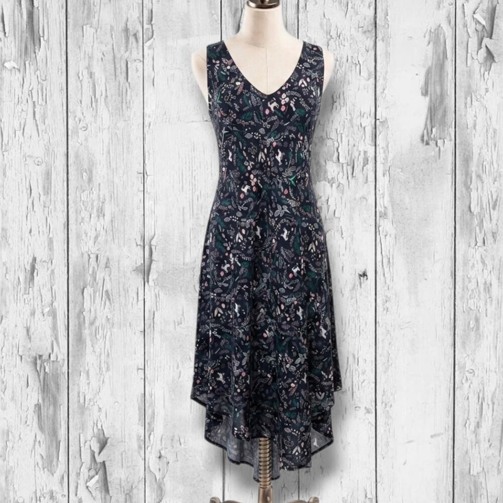 Ana & Rose Women’s Blue Unicorn Print Sleeveless Flowy Midi Dress OS